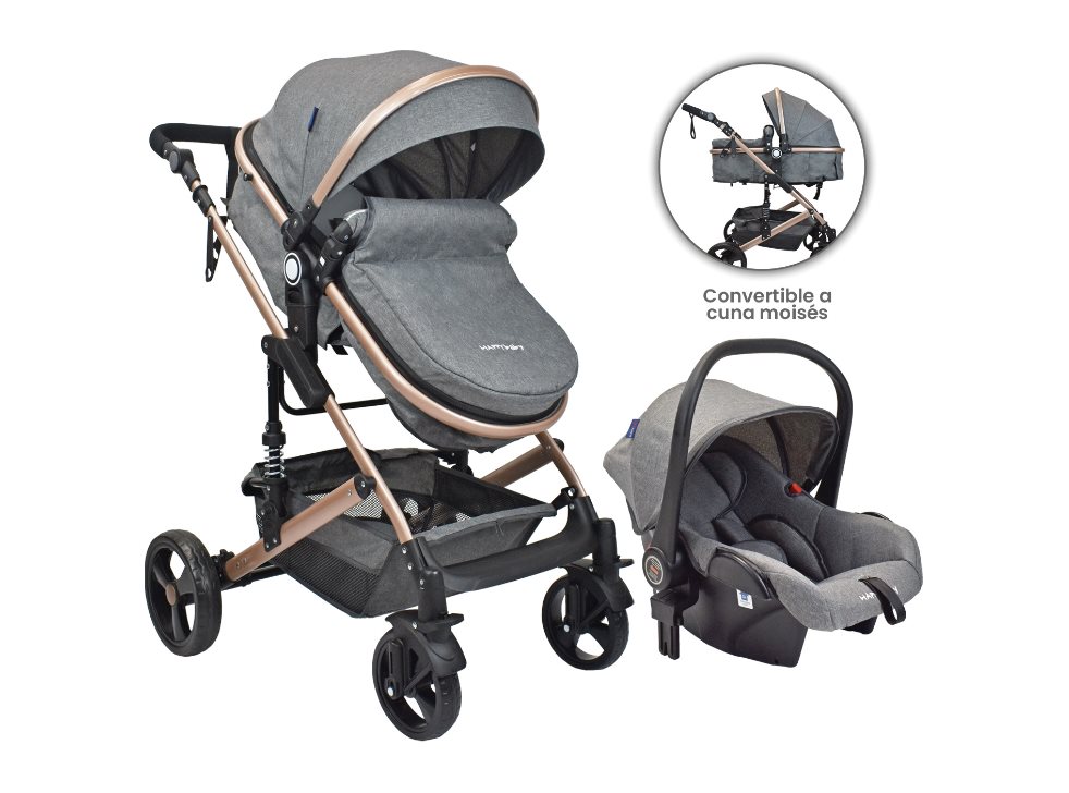 COCHE  MOISES TRAVEL SYSTEM HAPPY BABY  FJ-TS GRIS HAPPY BABY CAJA INDIVIDUAL x 1 