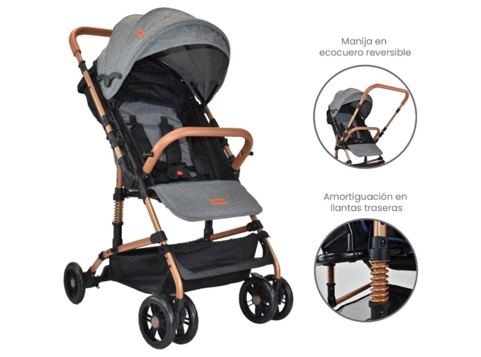 COCHE BEBE PRIORI VIENA GRIS PRIORI CAJA INDIVIDUAL x 1 Coche Priori Viena con manija reversible es uno de los coches más completos y ligeros, plegado compacto,  tela elaborada en poliéster, cinturón de seguridad de 5 puntos. Múltiples funciones que se pue