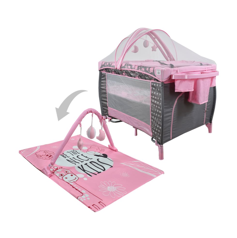 Corral cuna 3 En 1 Miami Happy Baby Rosa HAPPY BABY Caja x 1 