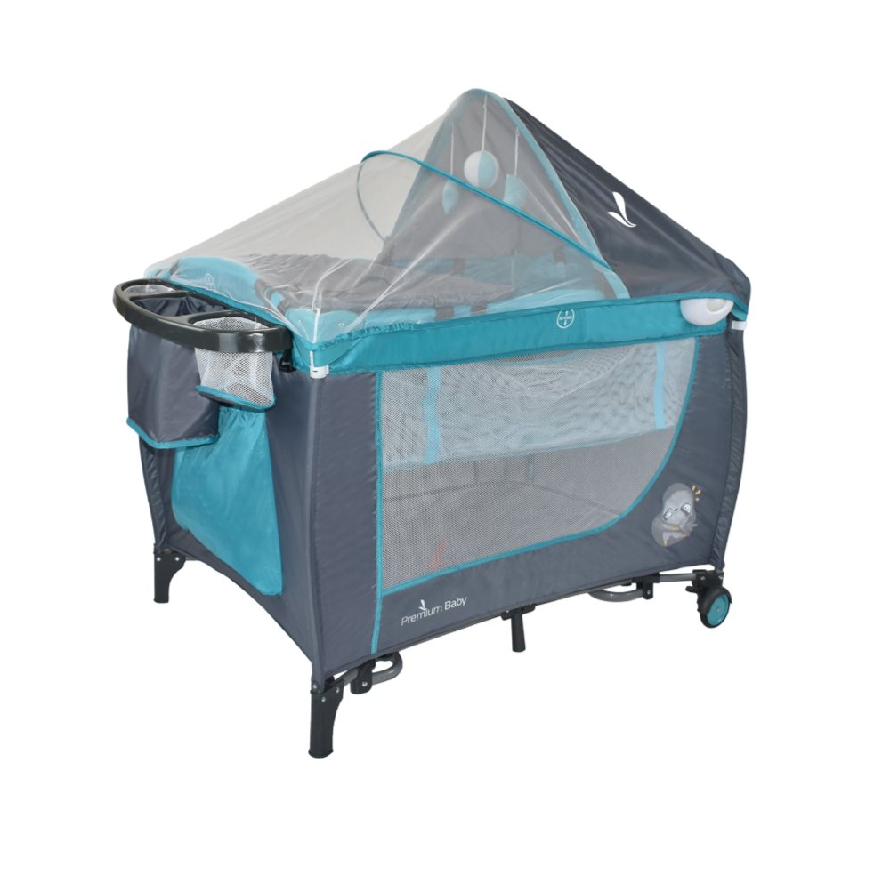 CORRAL CUNA BEBE MECEDORA PREMIUM BABY NAPOLES AZUL P´REMIUM BABY CAJA INDIVIDUAL x 1  
