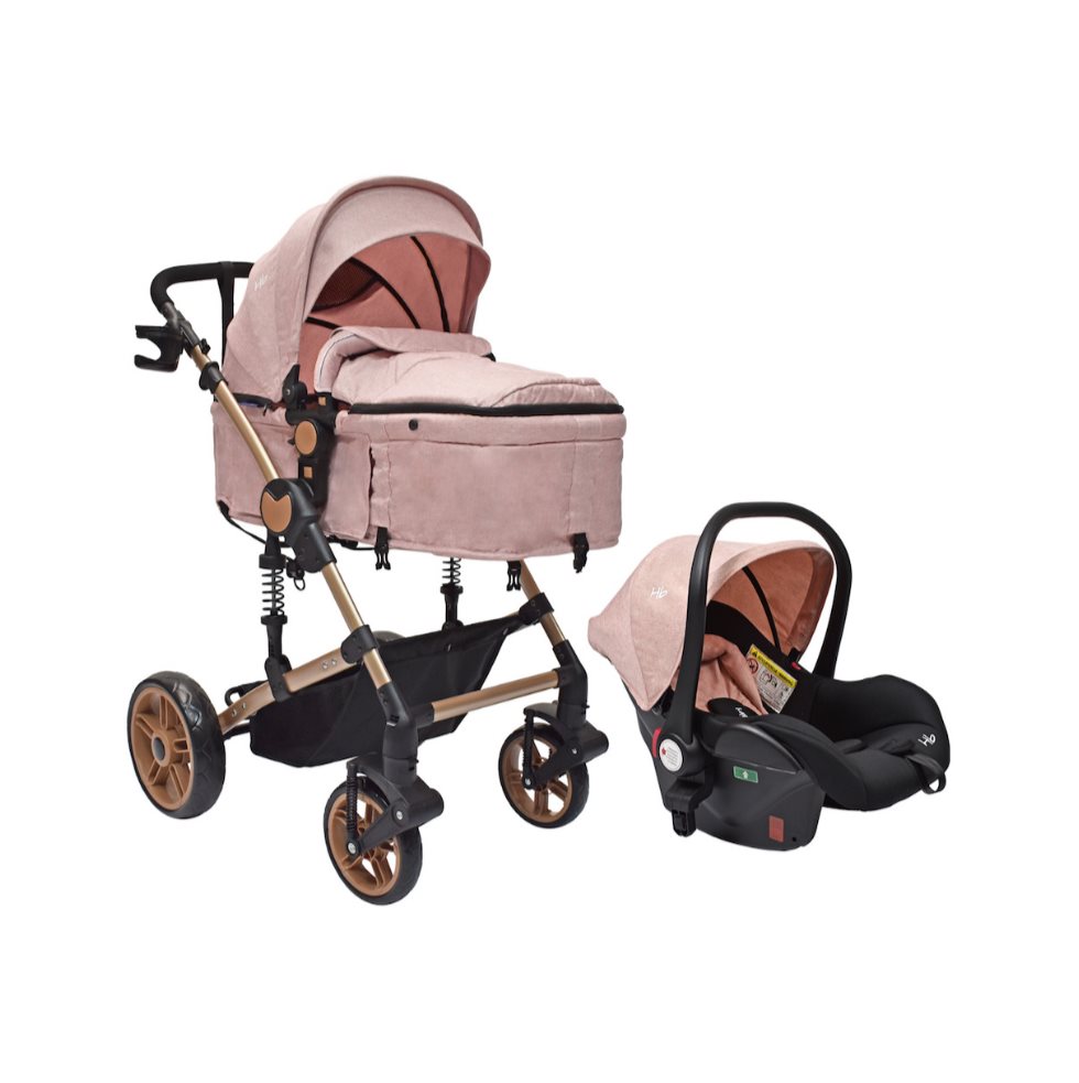 Coche Moises con portabebe Gadi Happy Baby Rosa HAPPY BABY Caja x 1 