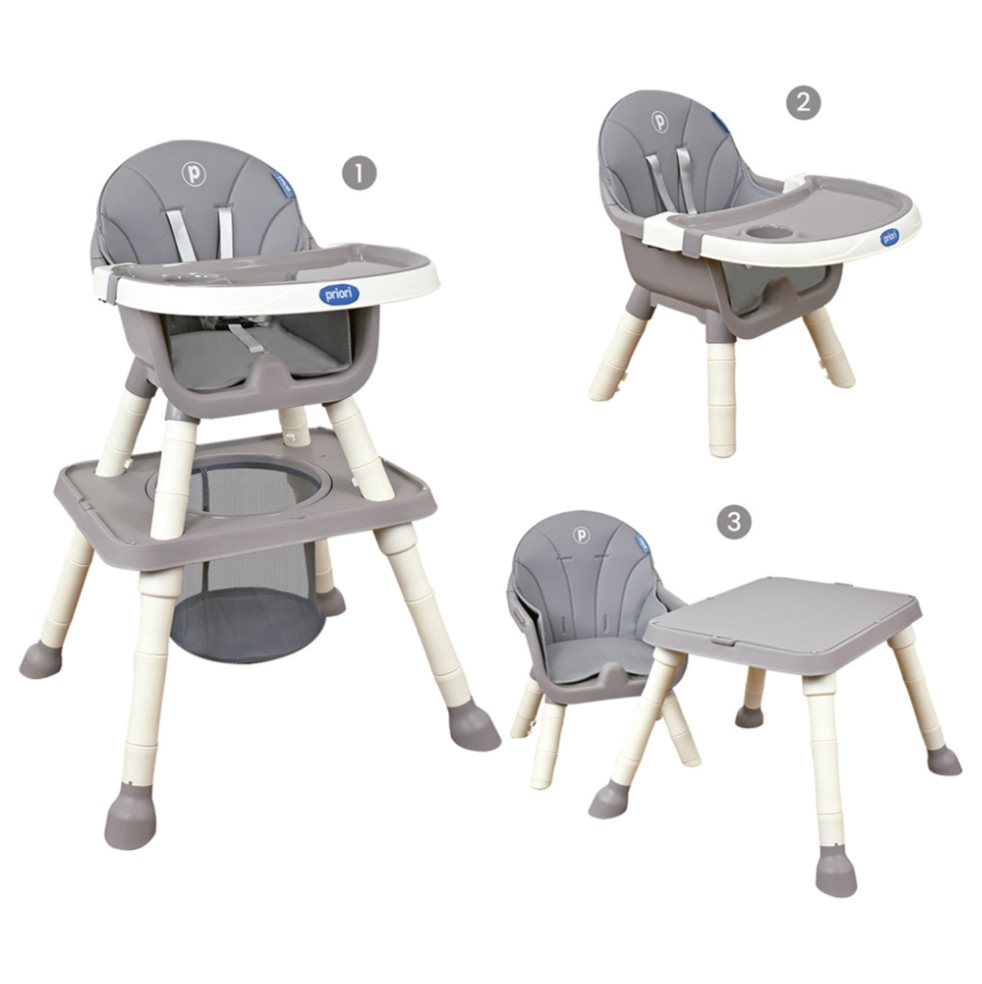 Silla de Comer Multifuncional 3 en 1 Priorí Golden Gris PRIORI Caja x 1 