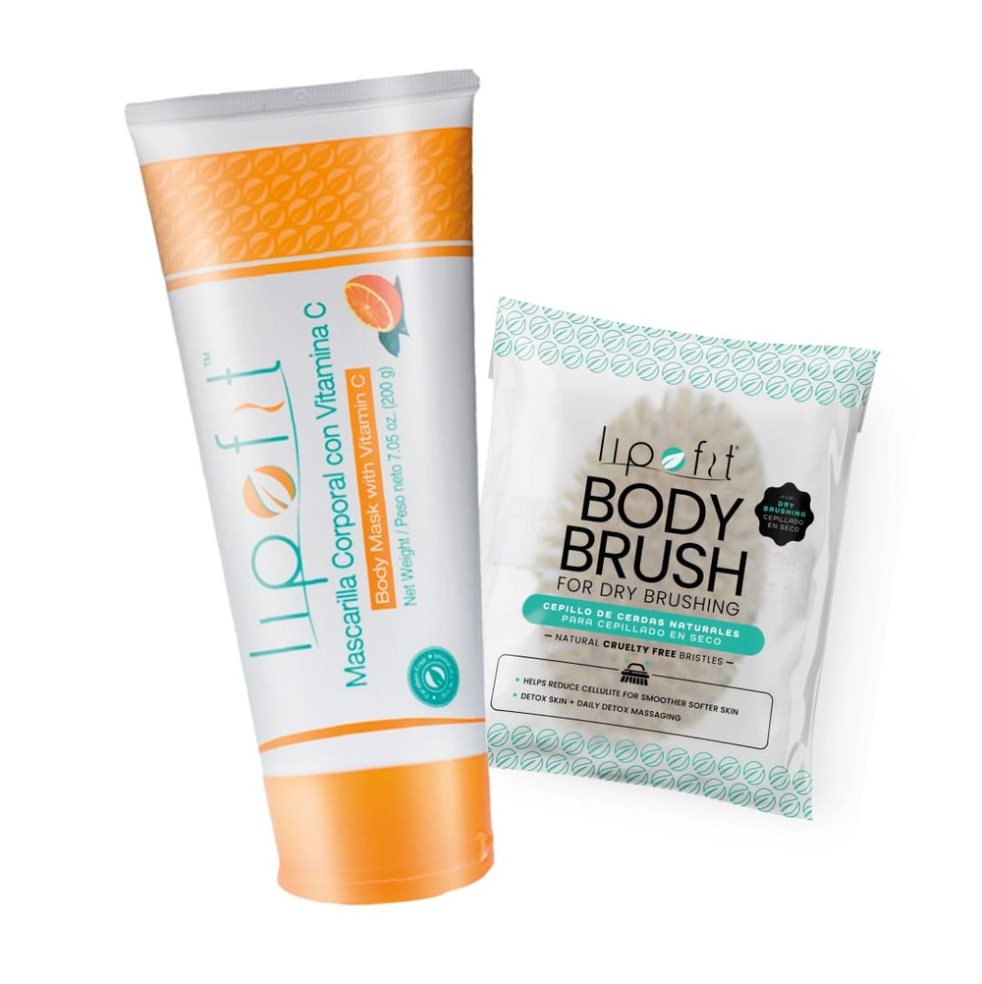KIT DETOX SKIN BYE CELULITIS LIPOFIT  LIPOFIT  TUBO COLAPSOBLE X 200 GRS + CEPILLO DE CERDAS NATURALES x 2 El kit ideal para renovar y mejorar el tono y apariencia de tu piel. mediante el Body Brushing (cepillado en seco) que favorece la regeneración cutánea, eliminando la piel muerta, des-obstruyendo los 