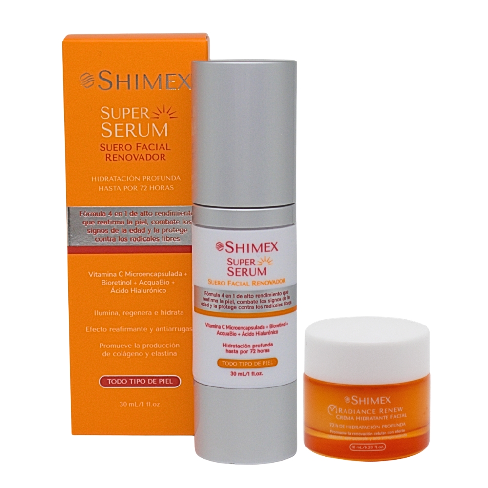 Super Serum Facial Renovador X 30 Ml + GRATIS Crema facial Radiance Renew x 10 ML  SHIMEX 30 ml, 10 ml x 2