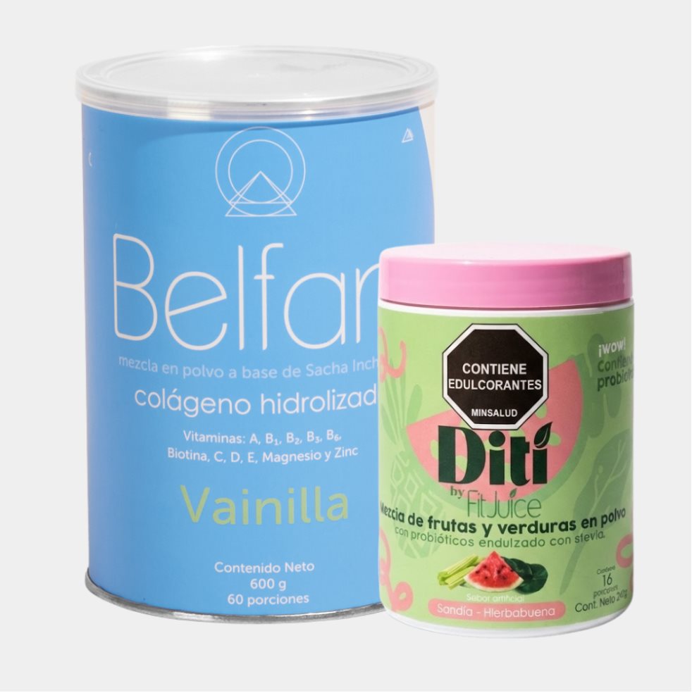 Combo detox colágeno y jugo verde Belfan Lata x 1 Combo detox colágeno y jugo verde Belfan Lata x 1