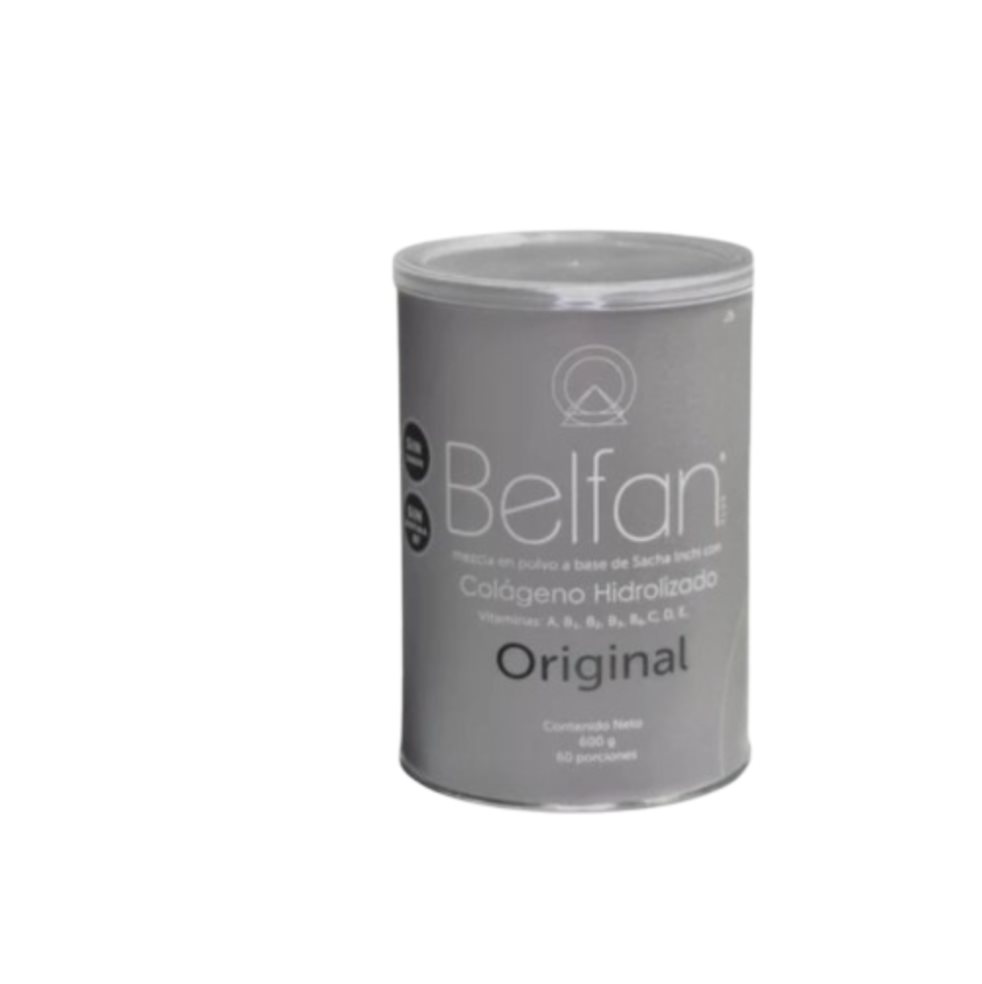 Colágeno Hidrolizado Belfan Original x 600g Belfan Tarro x 1 ¿Quieres consumir un colágeno que no te altere el sabor de las comidas o bebidas o que no te interfiera con el proceso de depilación láser? 

Mezcla funcional de Sacha Inchi y péptidos de colágeno hid