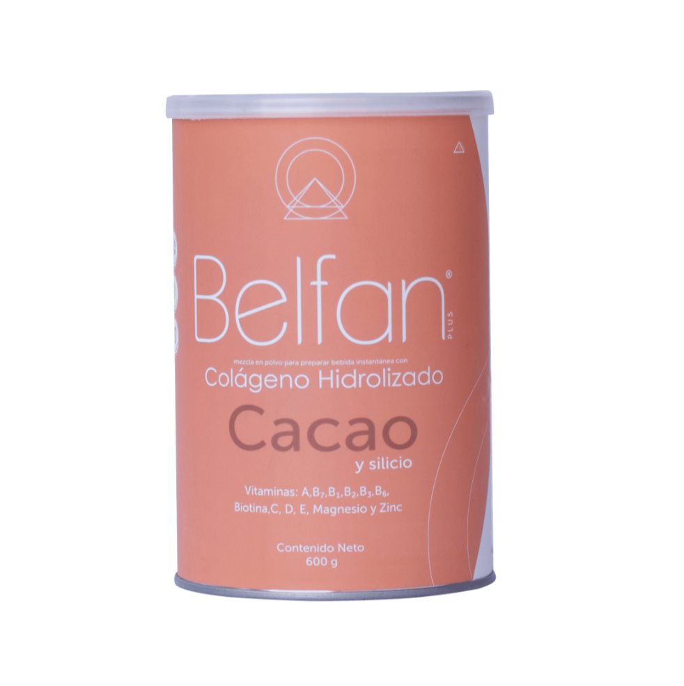 Colágeno Hidrolizado Belfan Cacao y Silicio x 600g Belfan Tarro x 1  