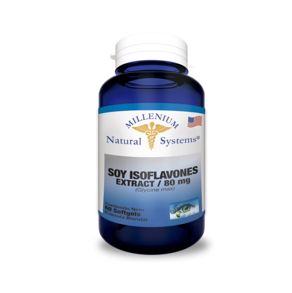 SOY ISOFLAVONES 80 mg X 60 Natural Systems Frasco x 60 Ayuda en el tratamiento de los problemas que surgen durante la menopausia. ES UN FITOTERAPÉUTICO. NO EXCEDER SU CONSUMO. LEER INDICACIONES Y CONTRAINDICACIONES. SI LOS SÍNTOMAS PERSISTEN, CONSULTAR AL