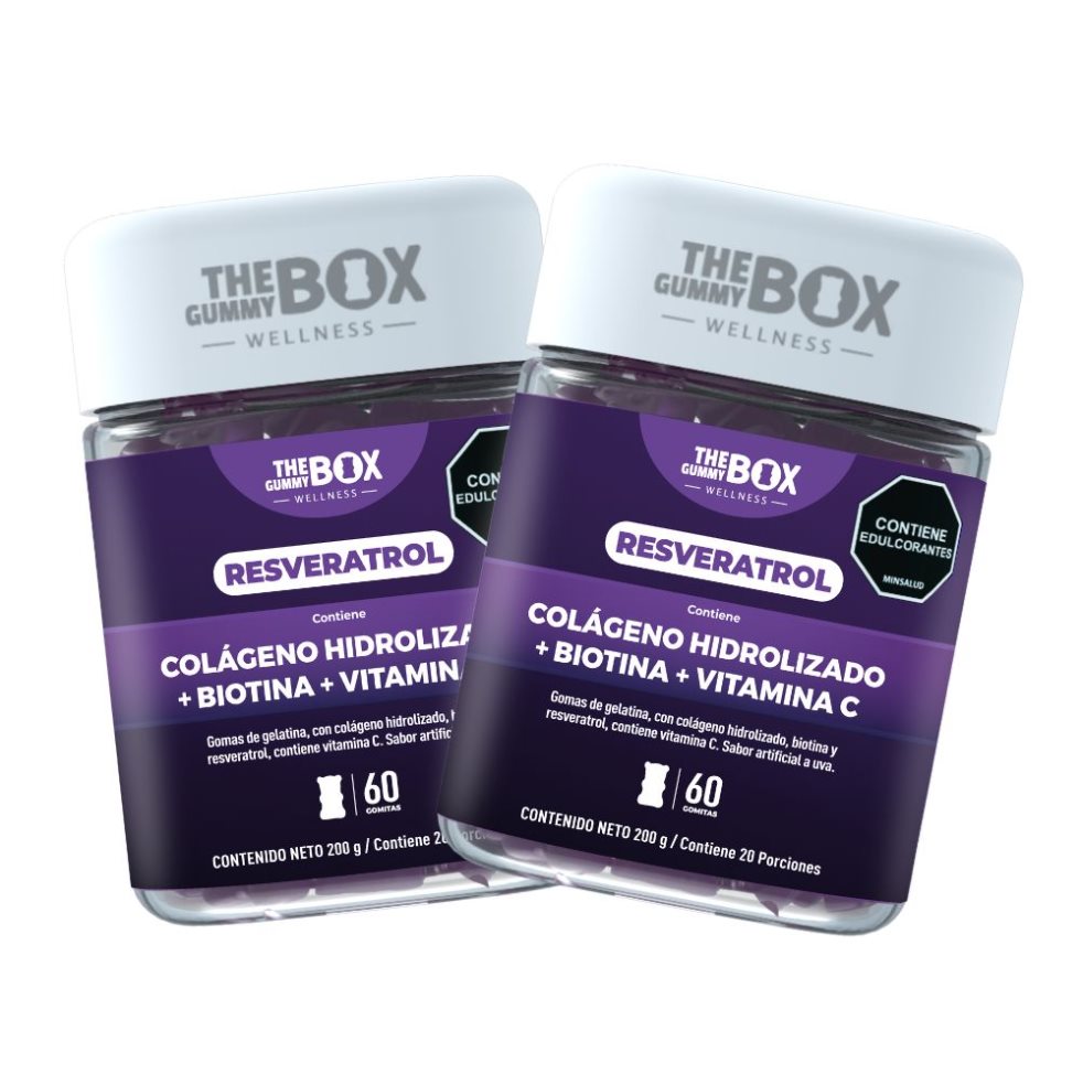 Colageno Hidrolizado + Biotina y Vitamina C en gomitas x2  THE GUMMY BOX TARRO X 60 GOMITAS x 2 