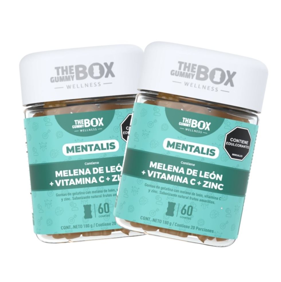 Melena de León + Vitamina C + Zinc en gomitas x2 THE GUMMY BOX TARRO X 60 GOMITAS x 2 Melena de León + Vitamina C + Zinc en gomitas x2