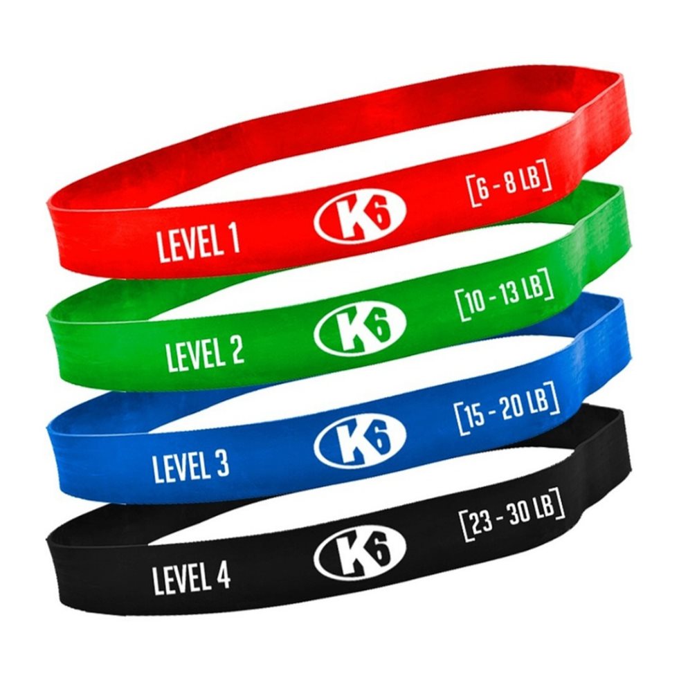 Set 4 Bandas Elásticas Gym Entrenamiento Fuerza Crossfit Gym K6 Papeleta x 1 
