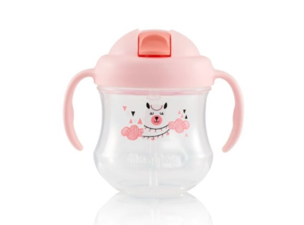 Vaso Pitillo MagMag 7 Oz Rosado 8 Meses Pigeon Blister x 1  