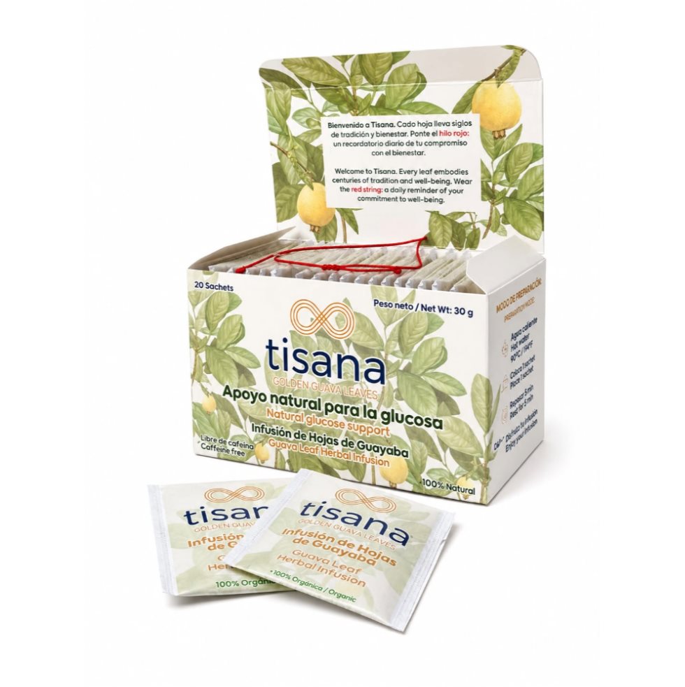 Caja Deluxe - Hojas de guayaba Tisana Golden  Caja Deluxe  x 20 sachets 