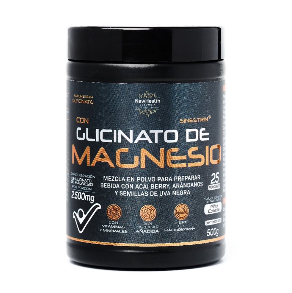 Glicinato de Magnesio NEWHEALTH x 500 gr Newhealth Tarro x 500gr x 1 und 