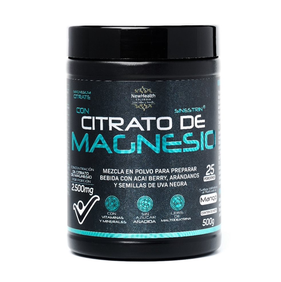 Citrato de Magnesio Mango NEWHEALTH x 500gr Newhealth Tarro x 500gr x 1 und 