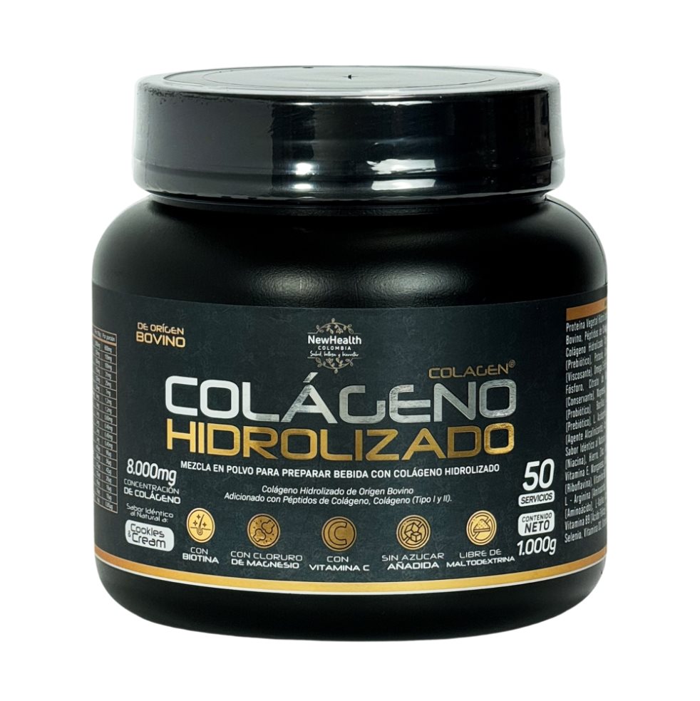 Colágeno Hidrolizado Cookies NewHealth 1.000gr Newhealth Tarro x 1000gr x 1 und 