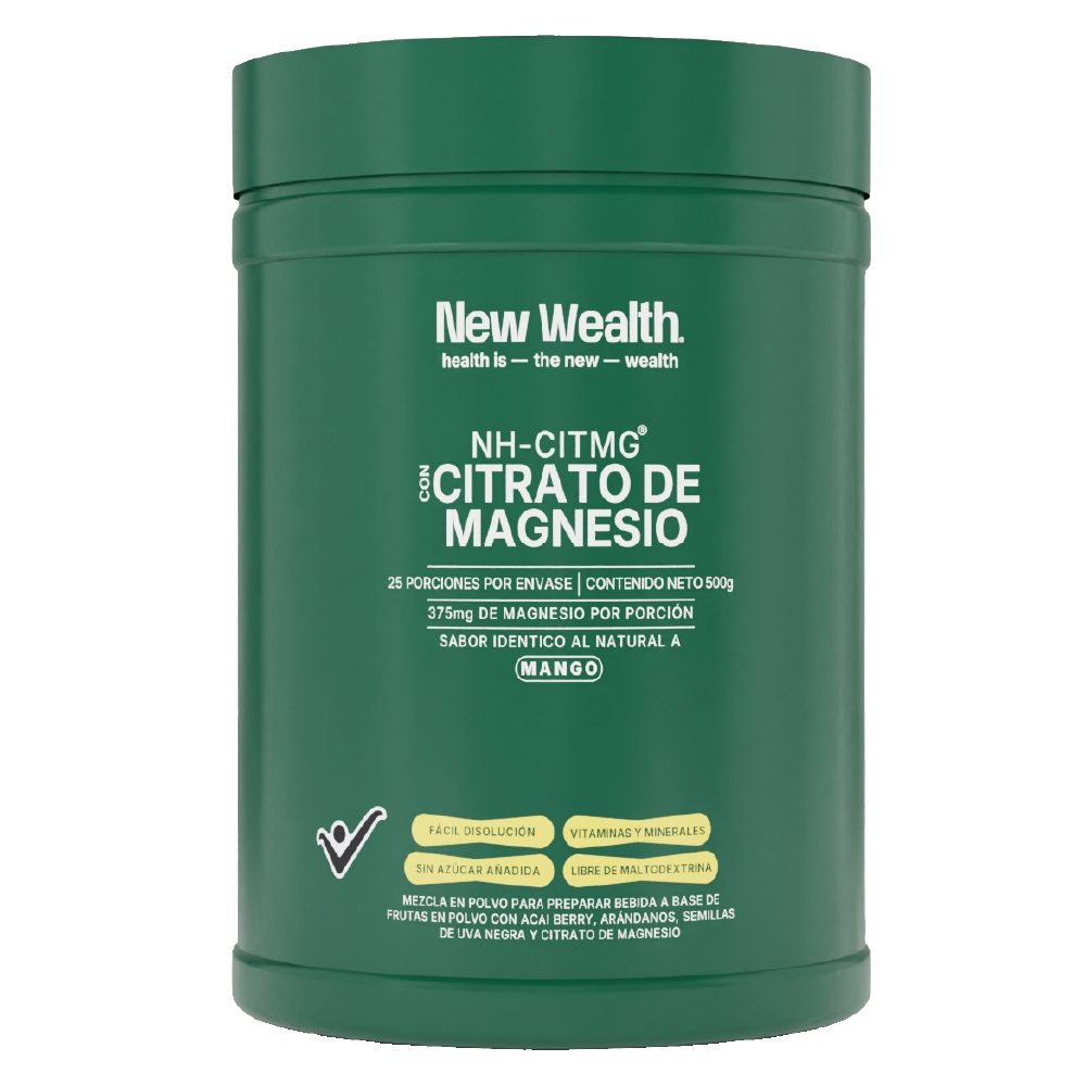 Citrato de Magnesio Mango NEW WEALTH Tarro x 500gr x 1 und Citrato de Magnesio Mango NEW WEALTH Tarro x 500gr x 1 und