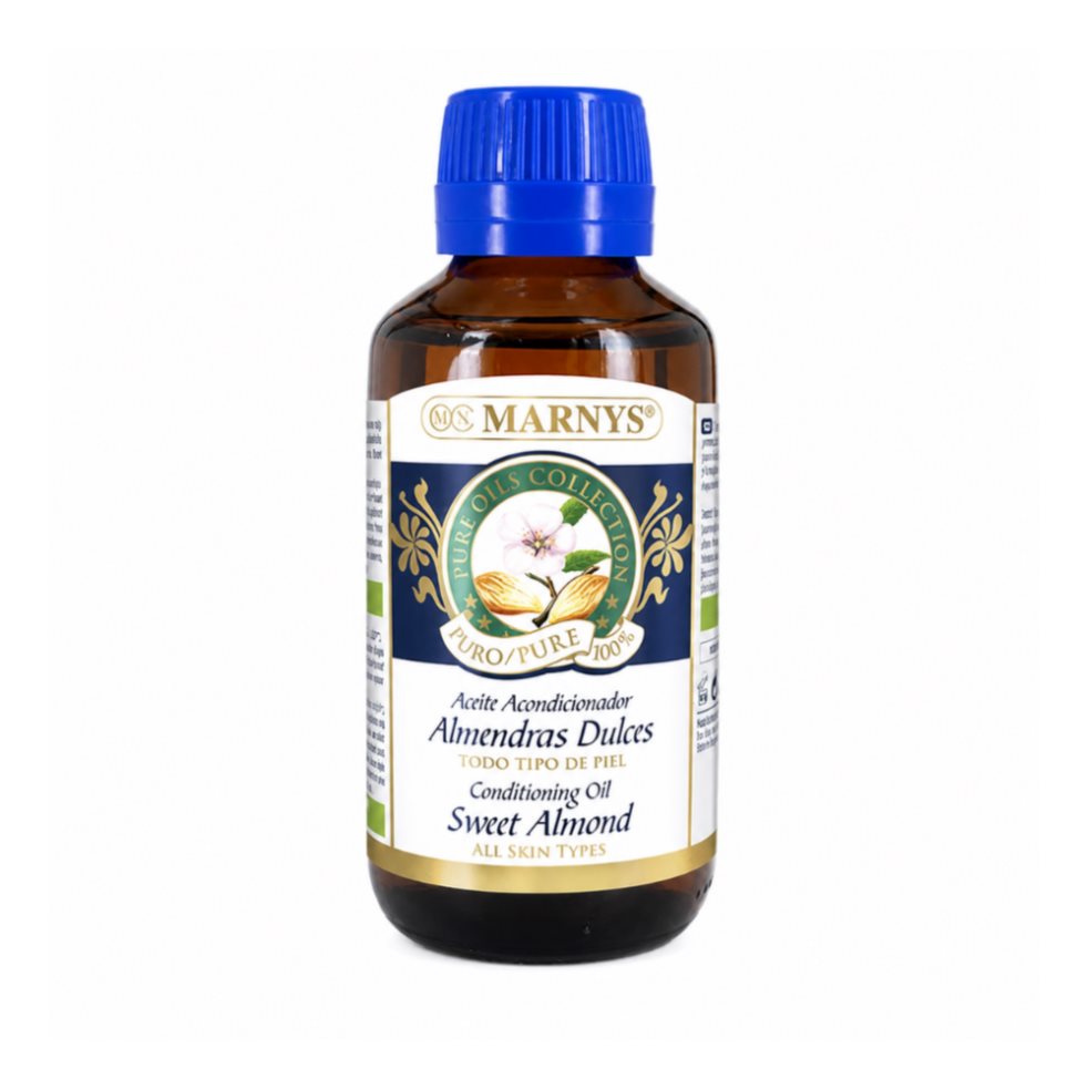 Aceite de almendras dulces 125ml Marnys Frasco x 1 und Aceite de almendras Dulces frasco por 125 ml. Para el cuidado e hidratación de la piel, de fácil absorción. Para uso externo. Uso cosmético.