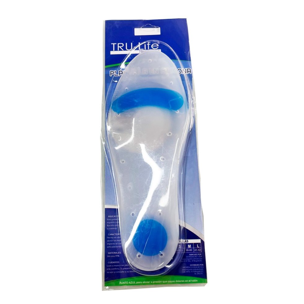 PLANTILLA BOTON TALLA S TRULIFE BLISTER x 2 Estas plantillas con botón metatarsiano especiales para el tratamiento de metatarsalgia, fascitis plantar, hiperqueratosis metatarsiana, alivio del dolor en cabezas metatarsianas subluxadas