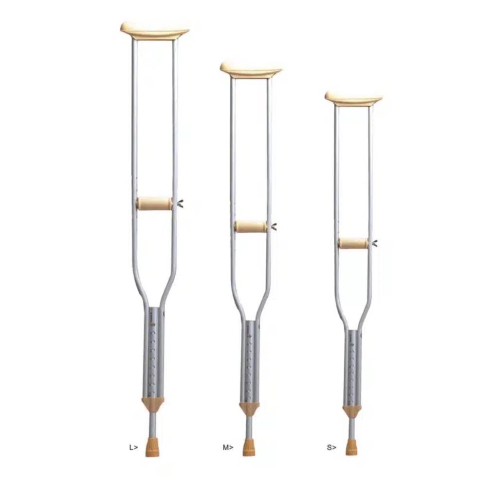 MULETA TALLA S TRULIFE Unidad x 2 Altura ajustable, Almohadilla de goma antideslizante, Tubo de aluminio de alta calidad con tratamiento aleación de aluminio en la superficie.