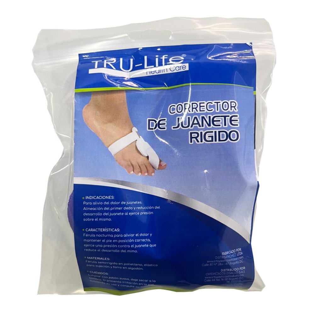 CORRECTOR DE JUANETE RÍGIDO PAR TRULIFE BOLSA x 2 