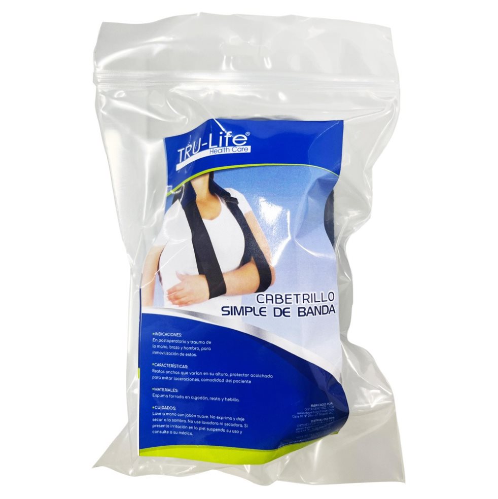 CABESTRILLO SIMPLE  TRULIFE Bolsa x 1 Elaborado en bondeado, estabilizador de máximo confort, adaptable a ambos brazos con fácil ajuste de reatas permitiendo sostener el brazo en descanso a la altura del pecho.