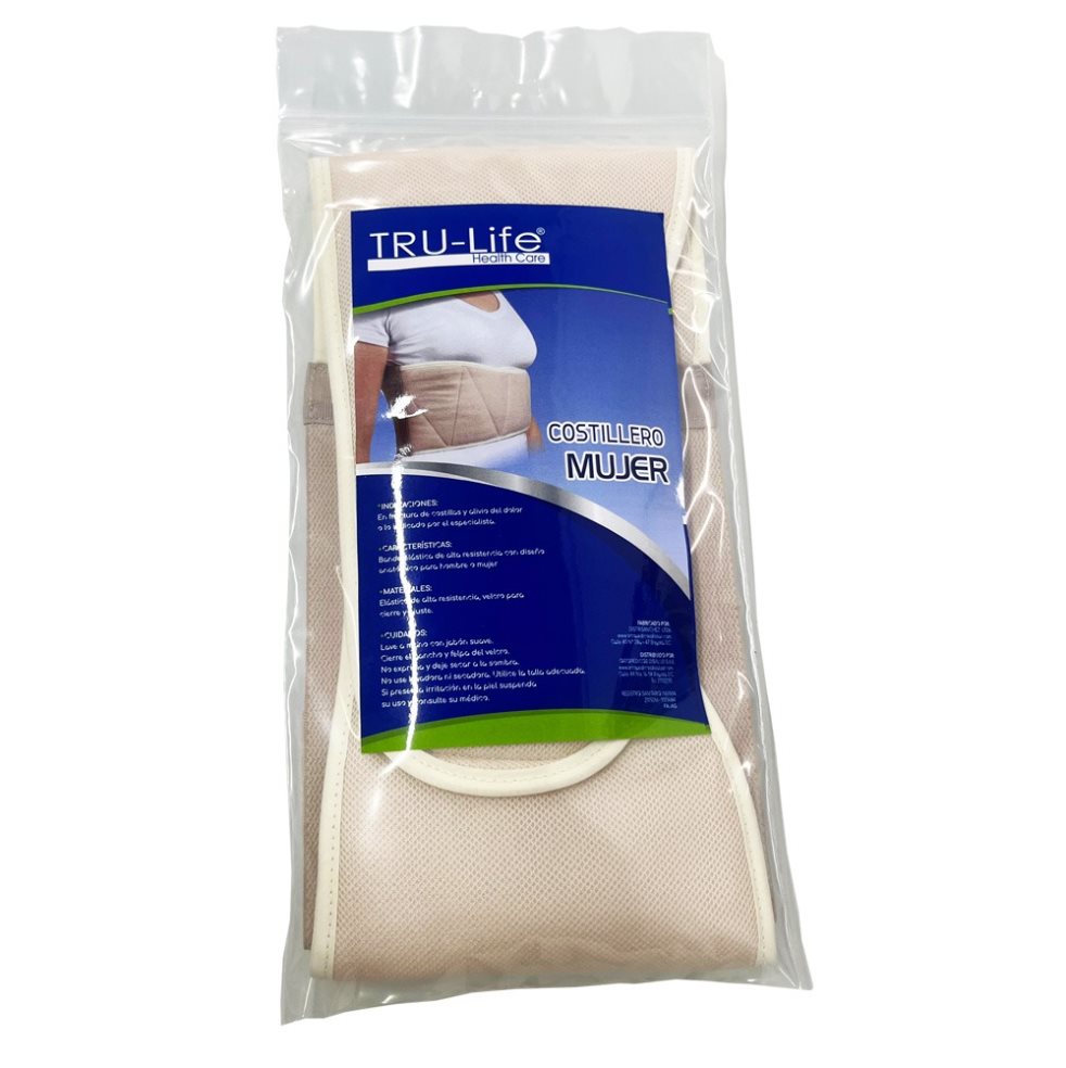 COSTILLERO MUJER TALLA S TRULIFE BOLSA x 1 Costillero regulable para hombre  que ayuda a mejorar dolores en el tórax y mantiene los órganos en su lugar
