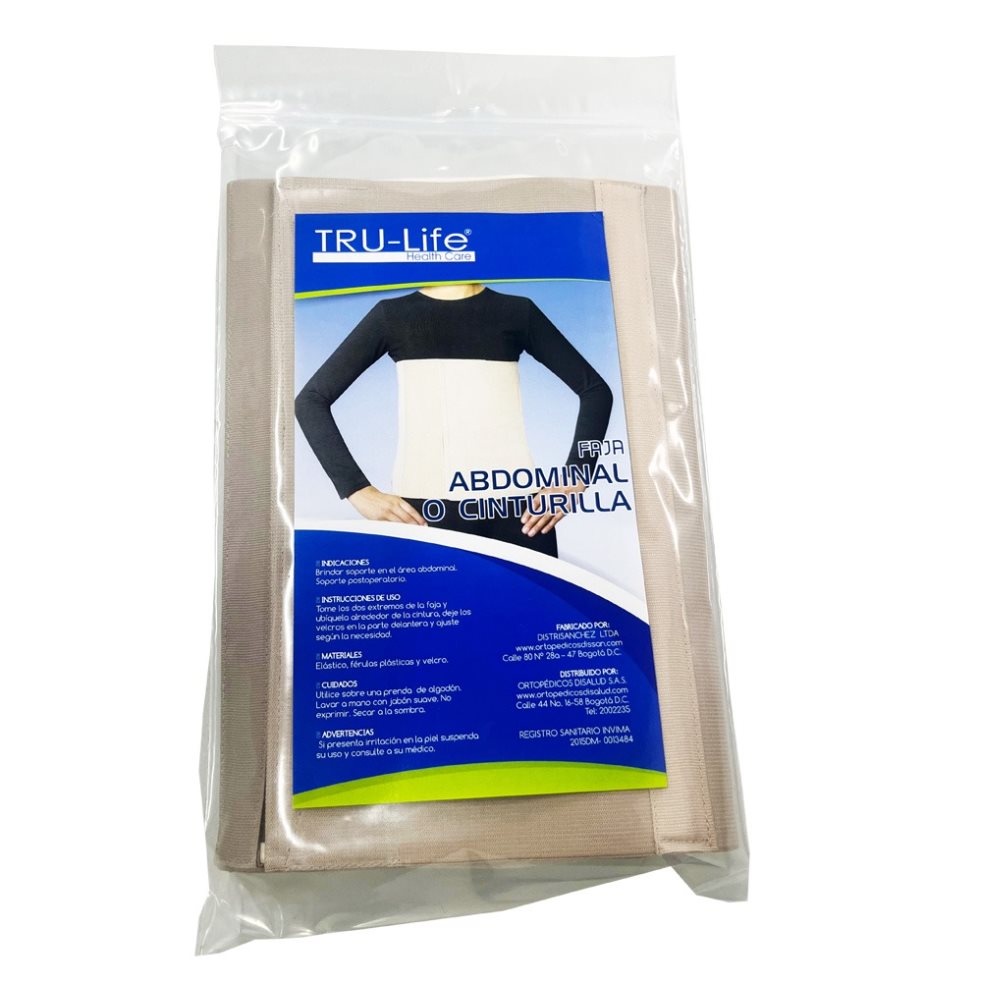 FAJA ABDOMINAL 23 CM TALLA XL TRULIFE BOLSA x 1  