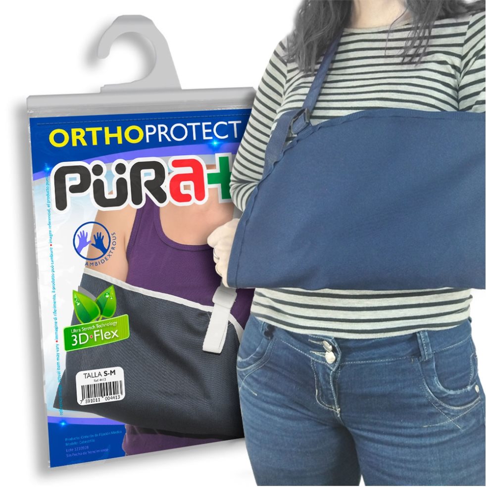 Cabestrillo Sencillo L-XL Pura+ Unidad empacada en bolsa individual con gancho exhibidor. Producto unisex y ambidiestro x 1