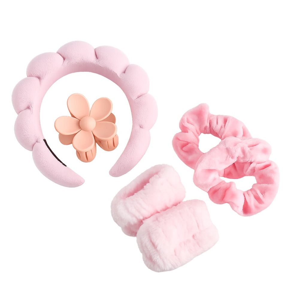 Kit Limpieza Facial Pura+ Empaque en bolsa con 5 productos, 2 moños, 1 evilla, 2 manillas y 1 diadema x 5