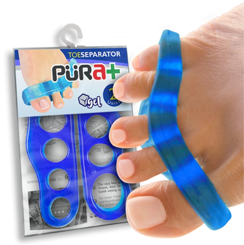 Separador 5 dedos PURA+ Empaque por 2 unidades. Talla universal, unisex y ambidiestro x 2