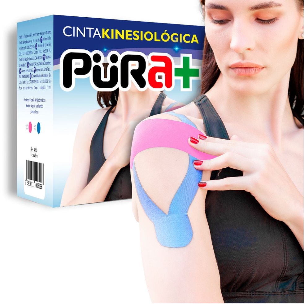 Cinta Kinesiológica Rosada Pura+ Cja con Rollo de cinta kinesiológica x 1